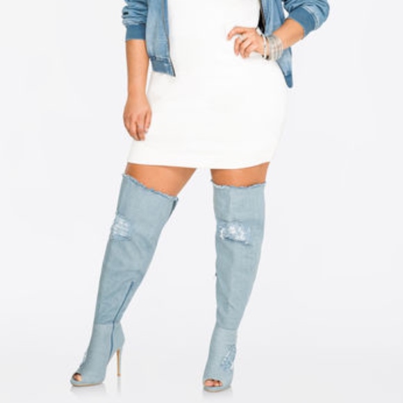open toe over the knee boots wide calf